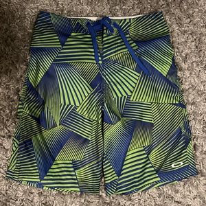 Green and Blue Oakley Board Shorts